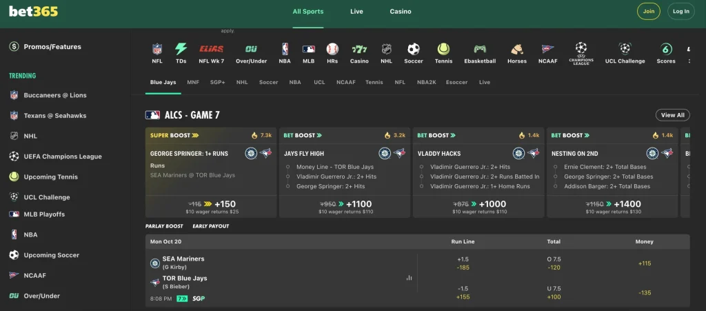 Bet365 sport.